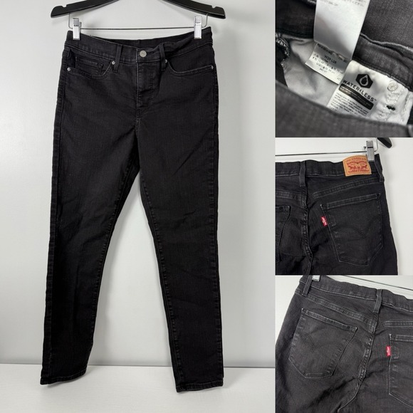 EUC Levi's 511 Slim Tapered Jeans BLACK Mens tag=29x28 Red Tab - Picture 1 of 11